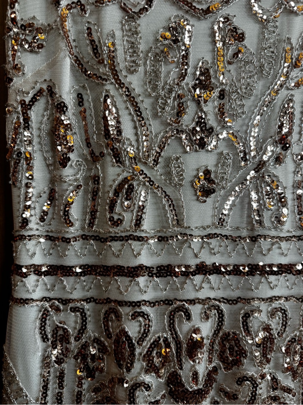 Lulu's Blush Champagne Sequin V-Neck Prom/Gala Dress - Picture 5 of 11